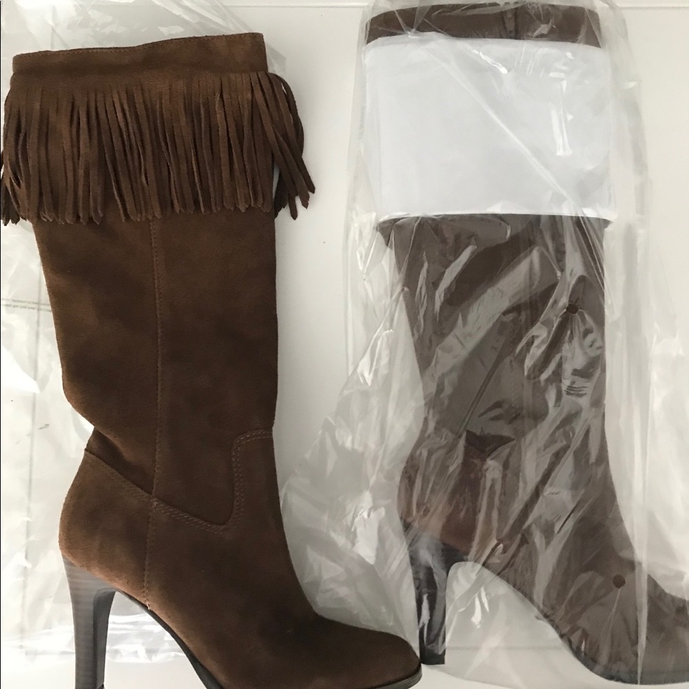 Boston Proper Suede Fringed Boots